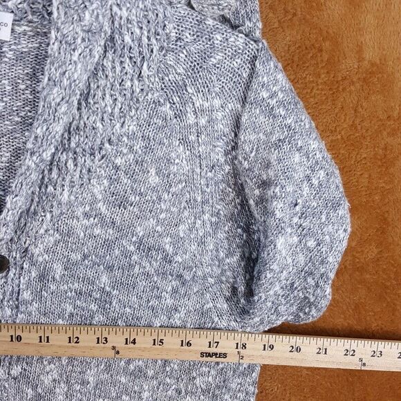 CLUB MONACO Womens Sweater Small Gray Cardigan Button Up Collared Linen Cotton - Picture 5 of 7